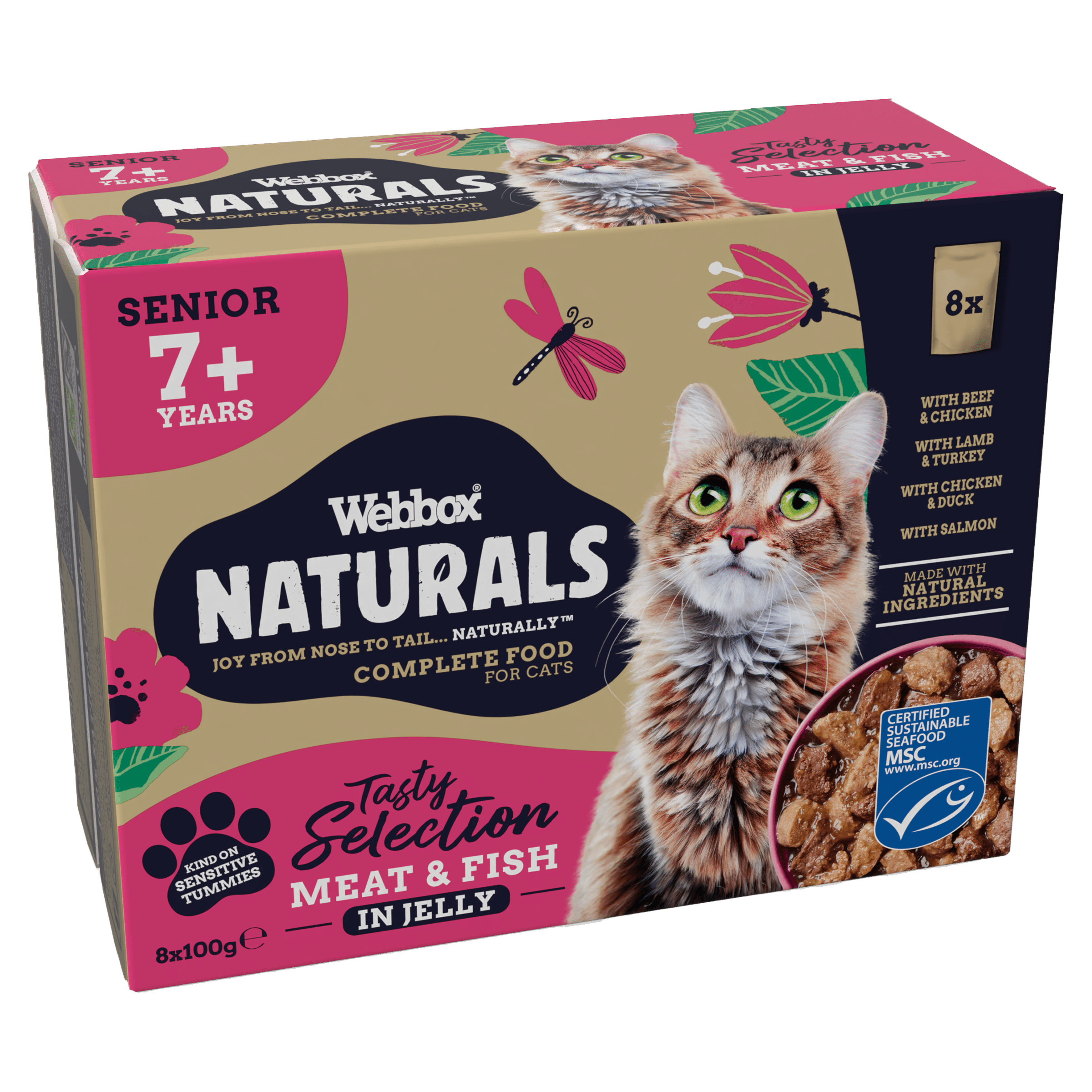 Webbox Naturals, Selection Jelly Wet Food for Senior Cats