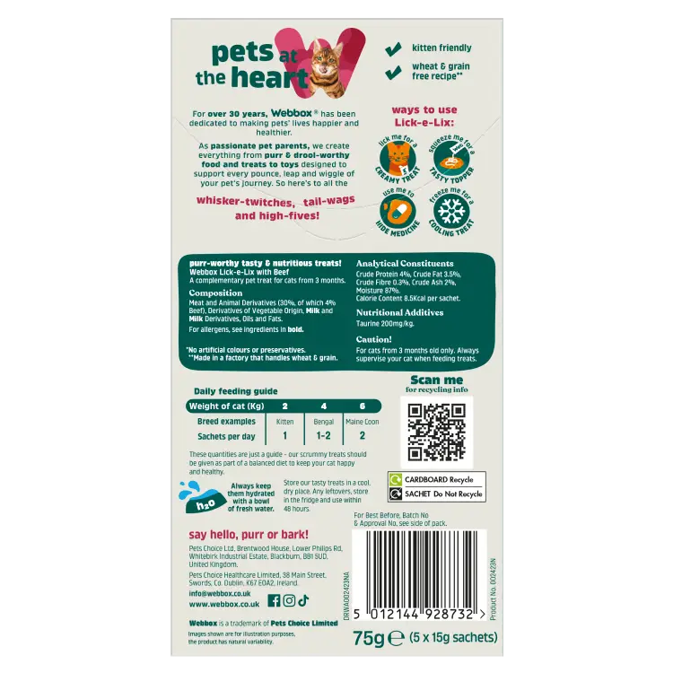 Webbox, Lick-e-Lix with Beef Treats for Cats - Image 2