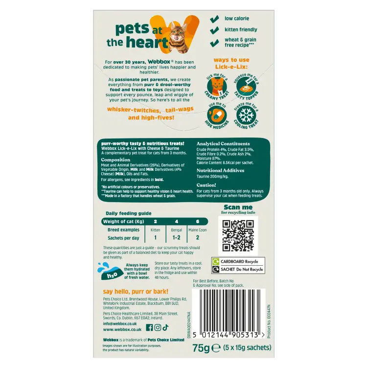 Webbox, Lick-e-Lix Cheese & Taurine Treats for Cats - Image 2