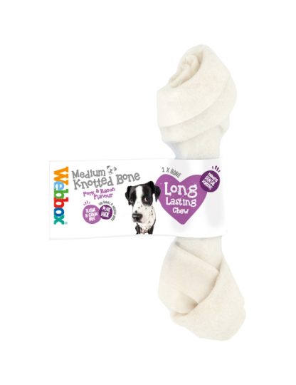 Webbox, Hide Porky Medium Knotted Bone Treats for Dogs