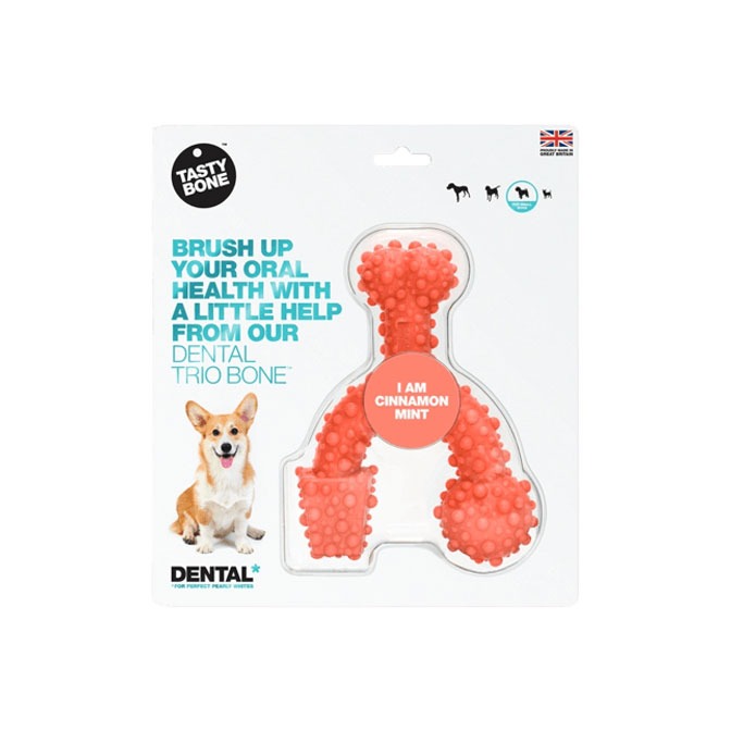 TastyBone, Dental TrioBone Cinnamon Mint Chew Toy