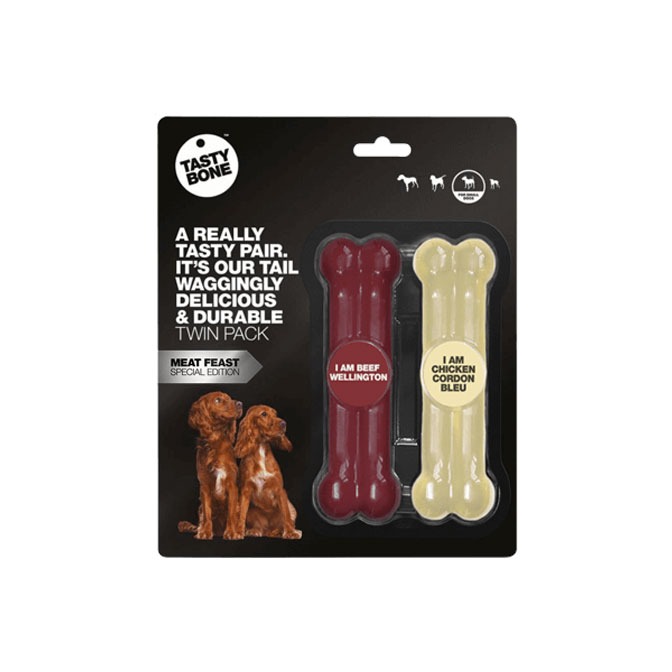 TastyBone, Twin Pack Meat Feast Chew Toy - Image 2