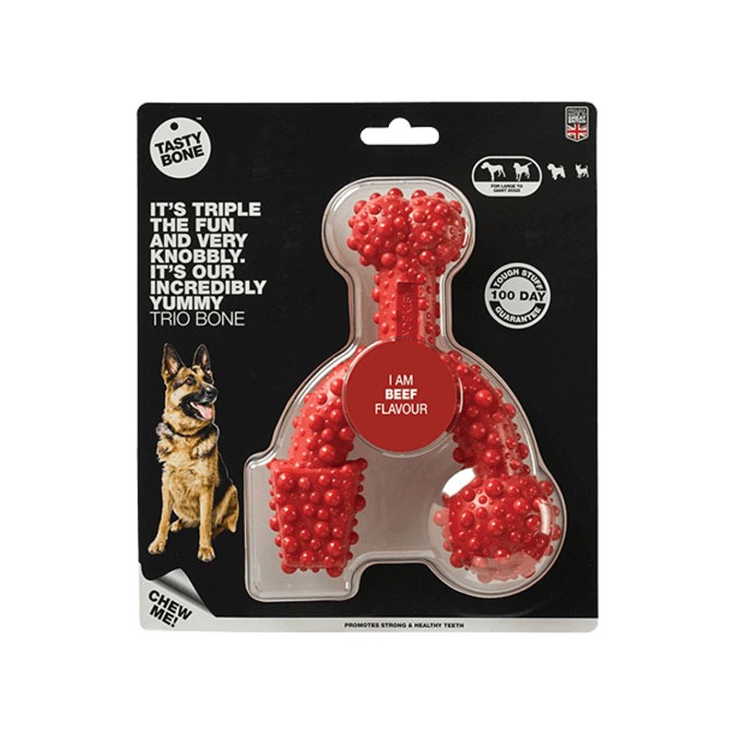 TastyBone, TrioBone Beef Chew Toy - Image 3