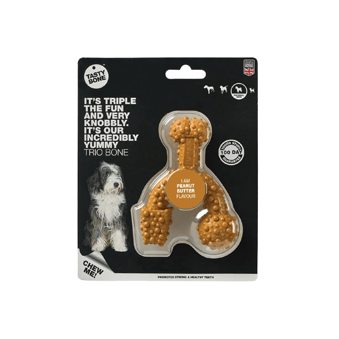 TastyBone, TrioBone Peanut Butter Chew Toy - Image 2