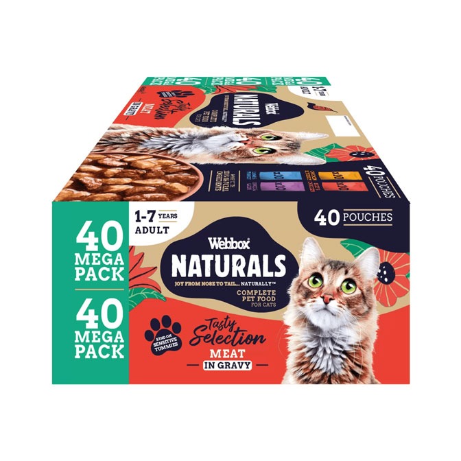 Webbox Naturals, Meat Selection in Gravy Pouch Megapack for Cats - Image 4