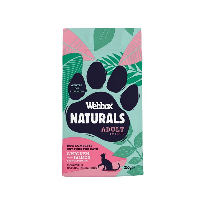 Webbox Naturals, Chicken and Salmon Dry Food for Adult Cats