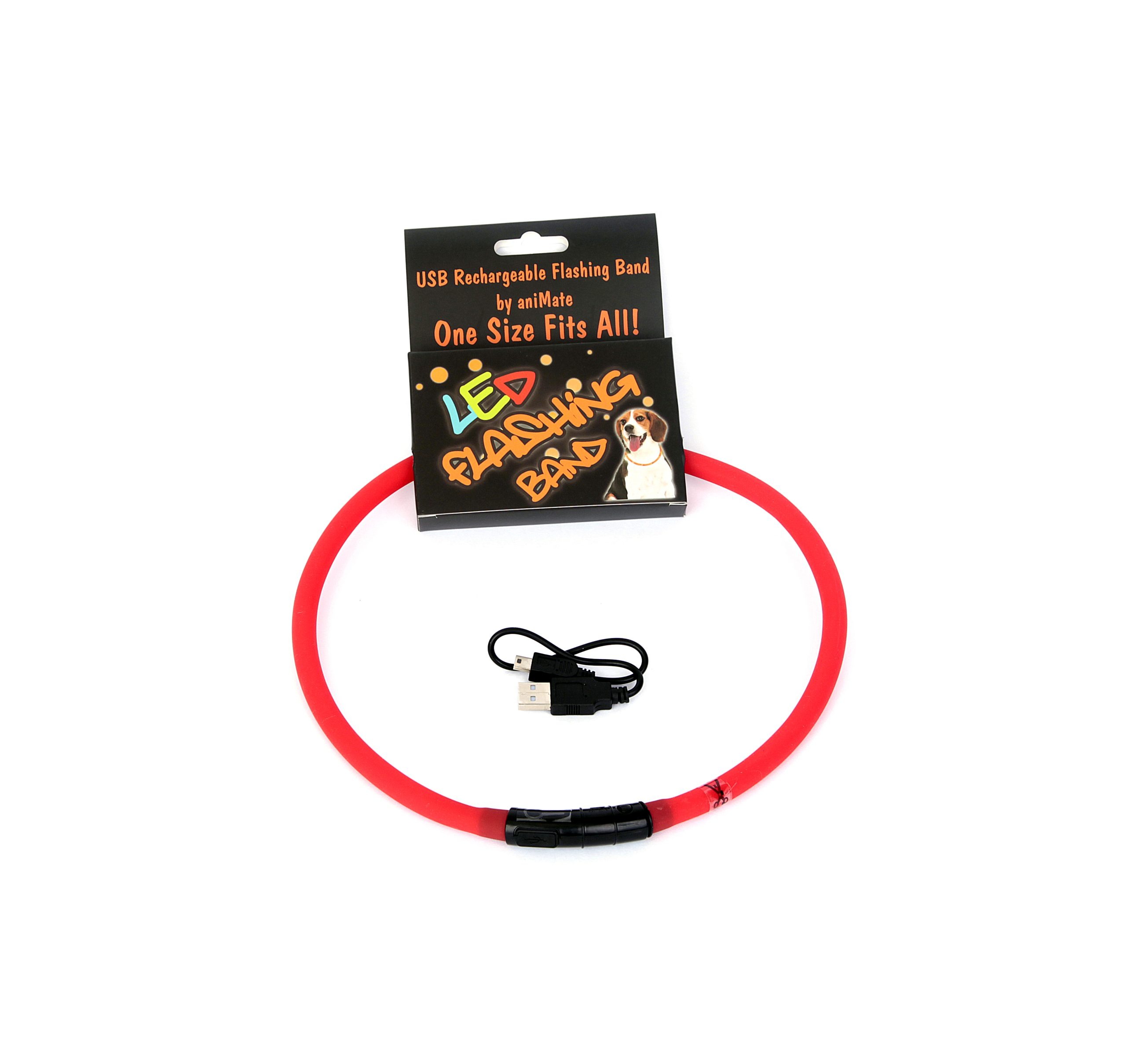 AniMate, 70cm Flashing Red LED Band for Dogs