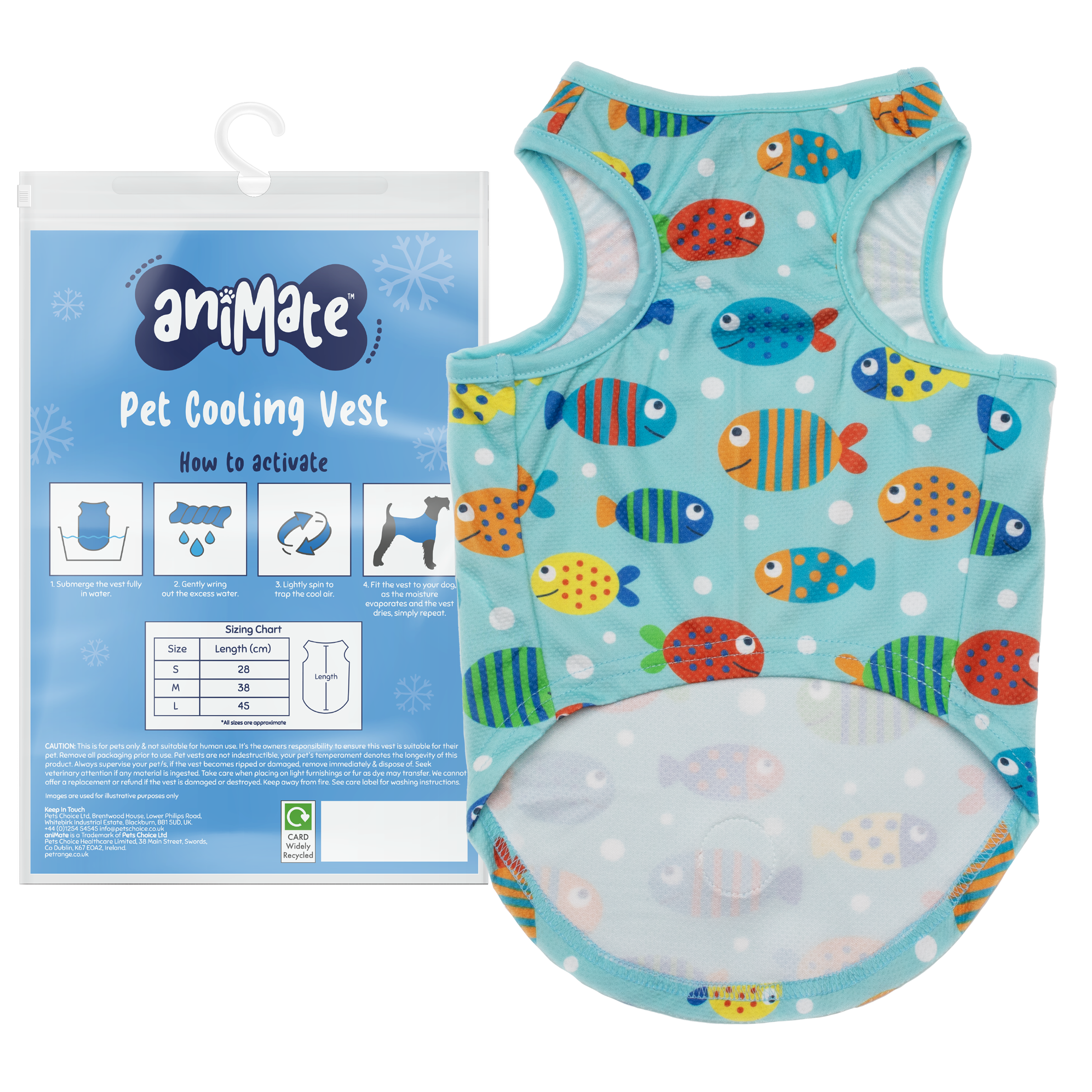 AniMate, Fish Pattern Pet Cooling Vest - for Dogs - Image 5