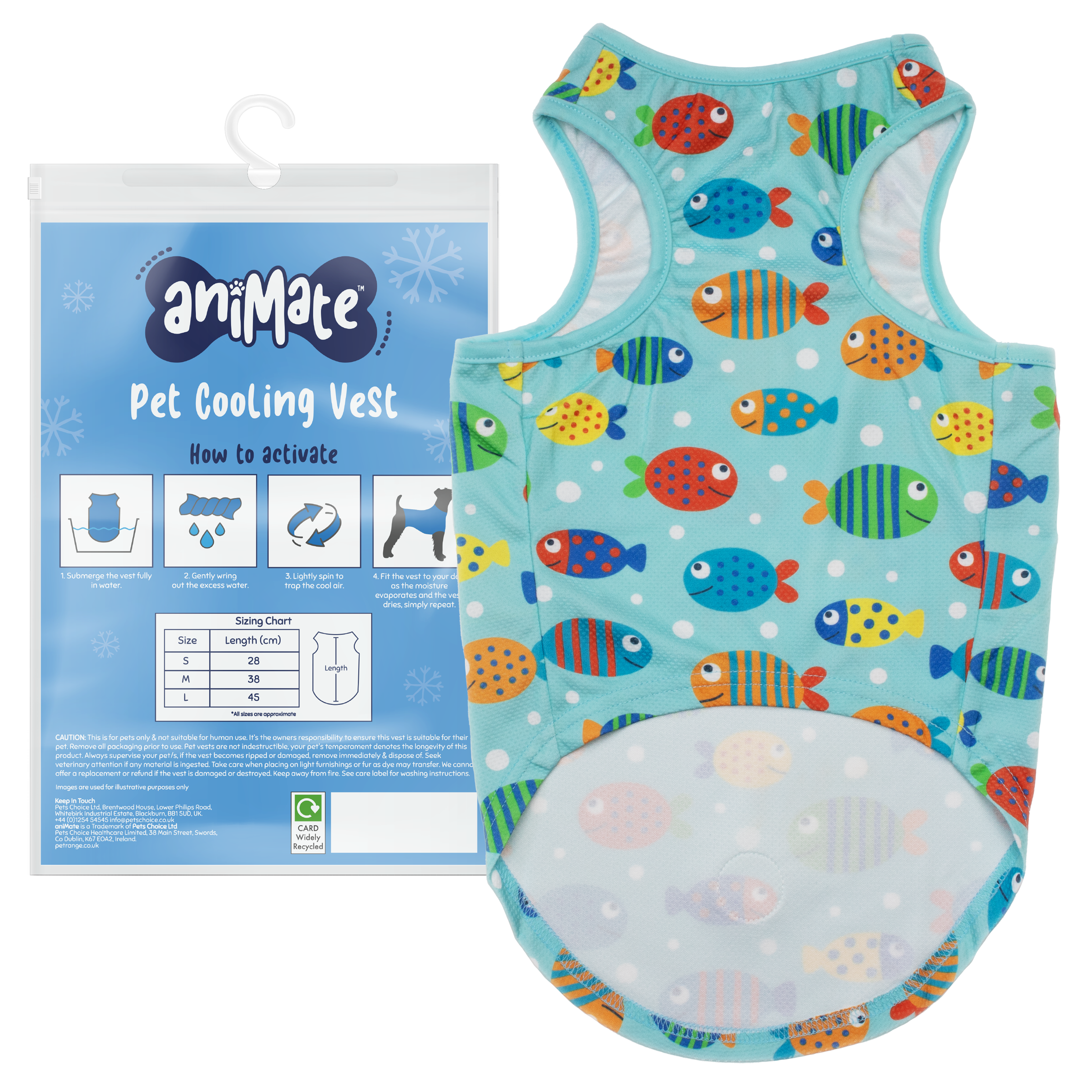 AniMate, Fish Pattern Pet Cooling Vest - for Dogs - Image 7