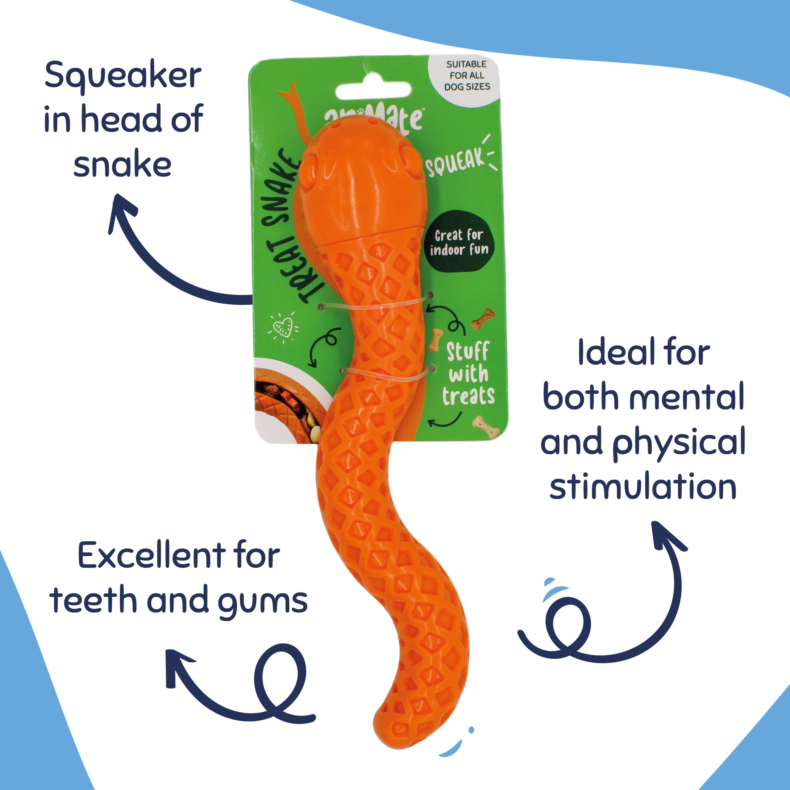 aniMate, Dental N' Chew Treat Snake Toy for Dogs - Image 2