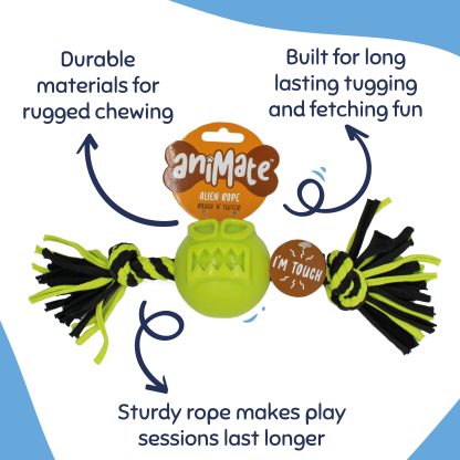 aniMate, Ruff N' Tuffer Alien Rope Toy for Dogs