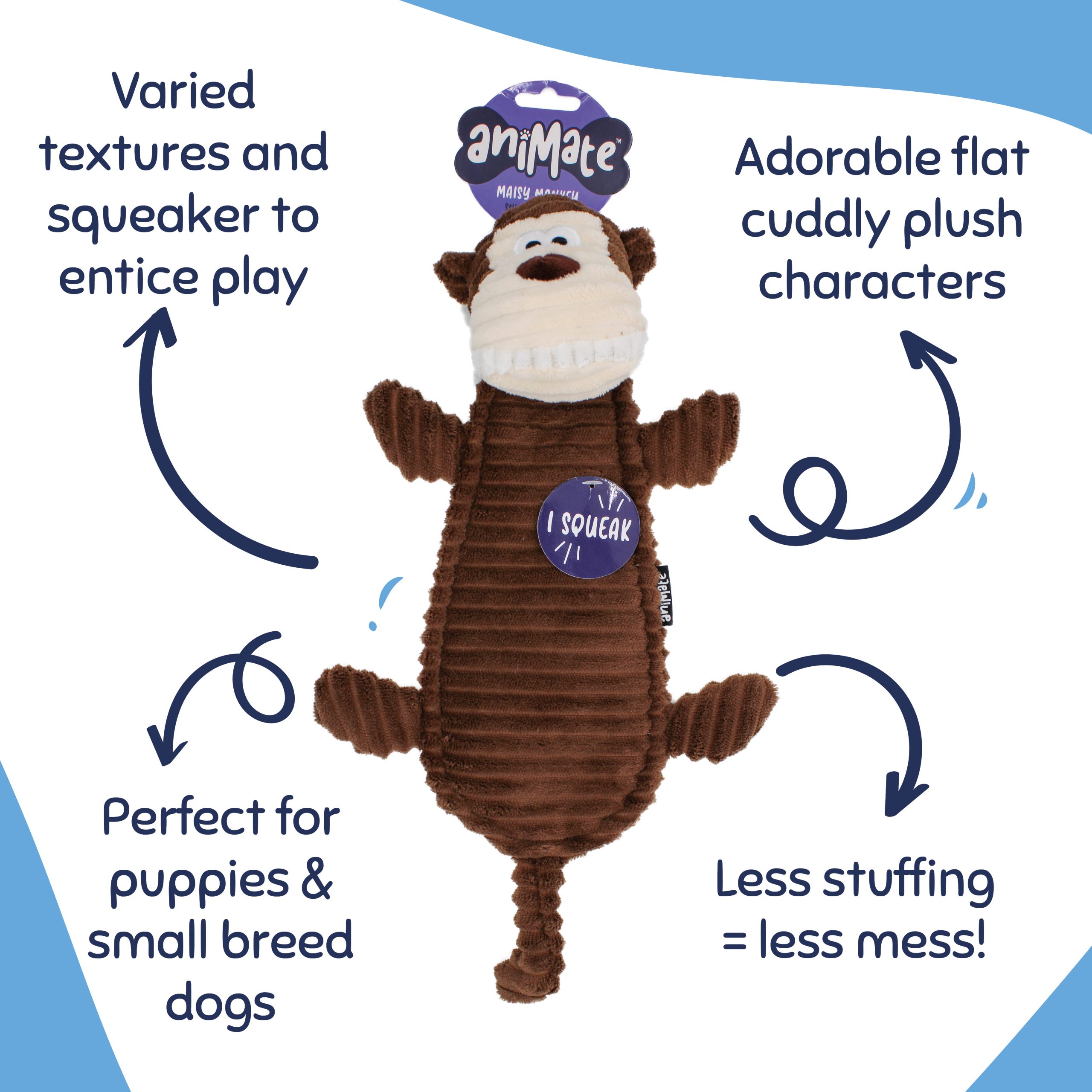 AniMate, Snuggle N' Play Maisy Monkey Toy for Dogs - Image 2