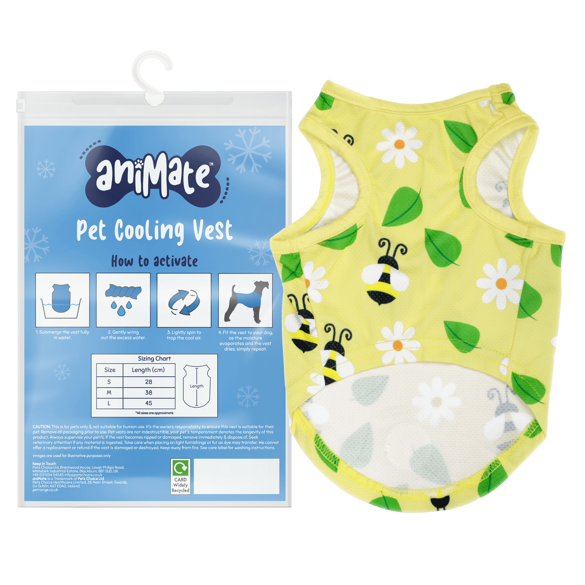 AniMate, Bee Pattern Pet Cooling Vest - for Dogs - Image 3