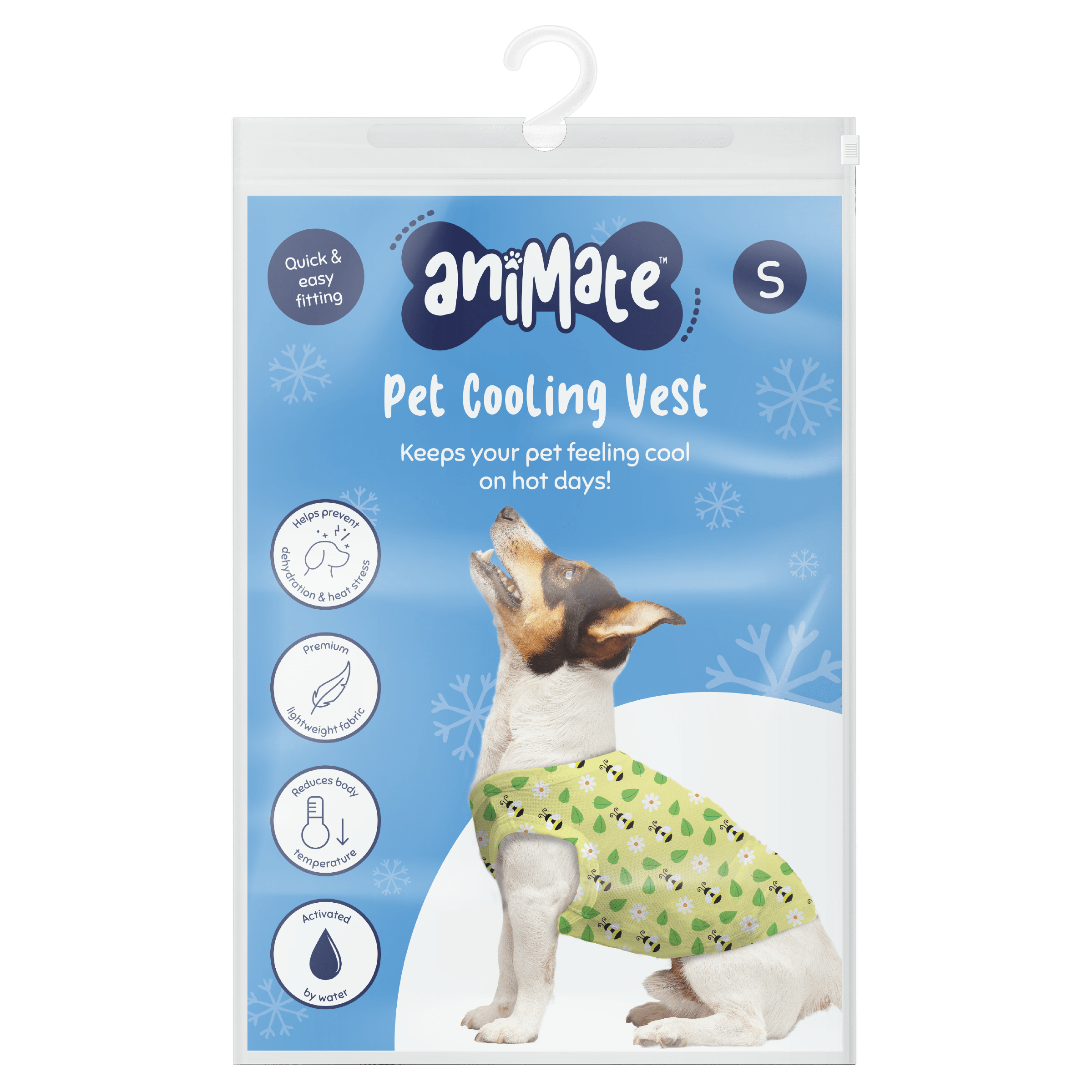 AniMate, Bee Pattern Pet Cooling Vest - for Dogs