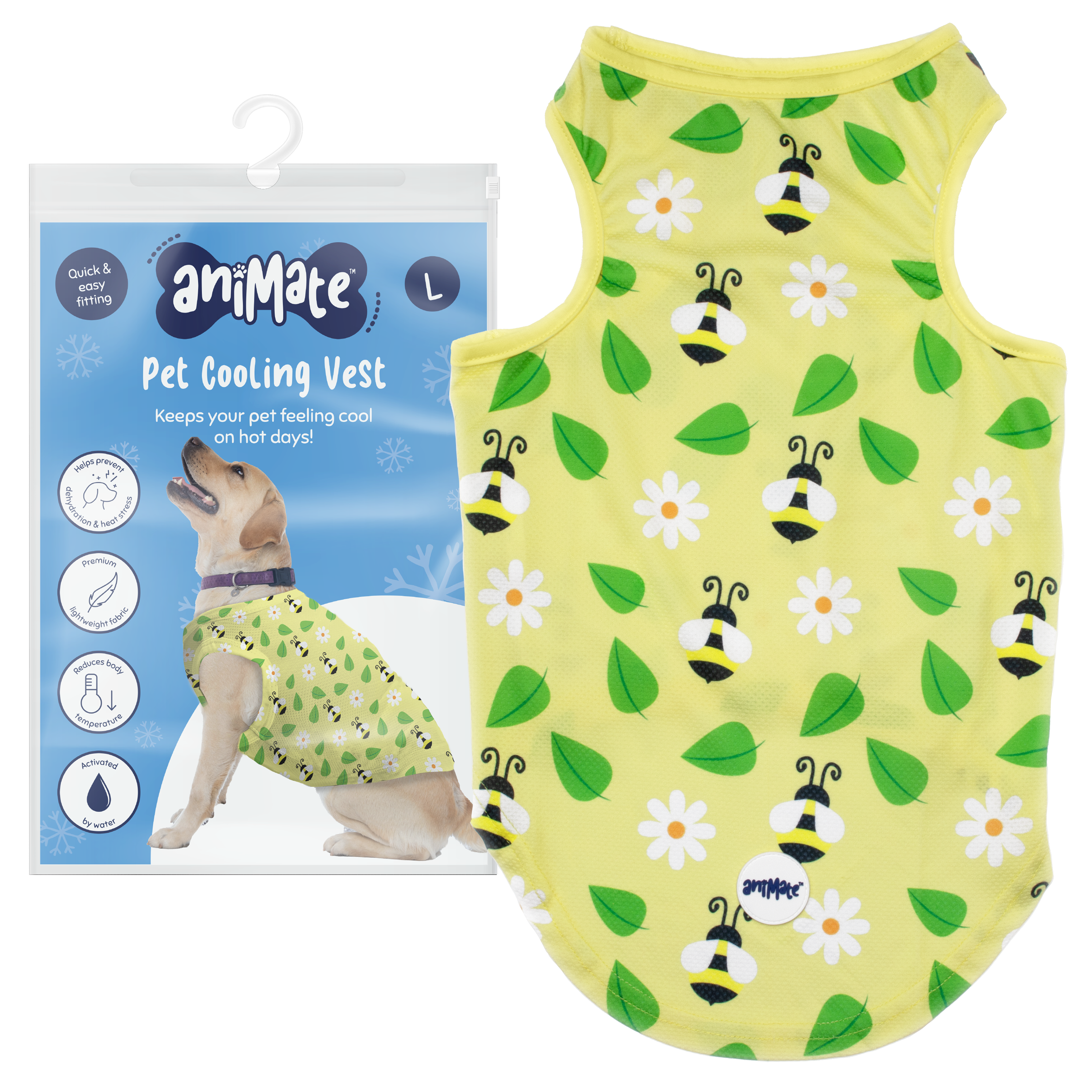 AniMate, Bee Pattern Pet Cooling Vest - for Dogs - Image 2