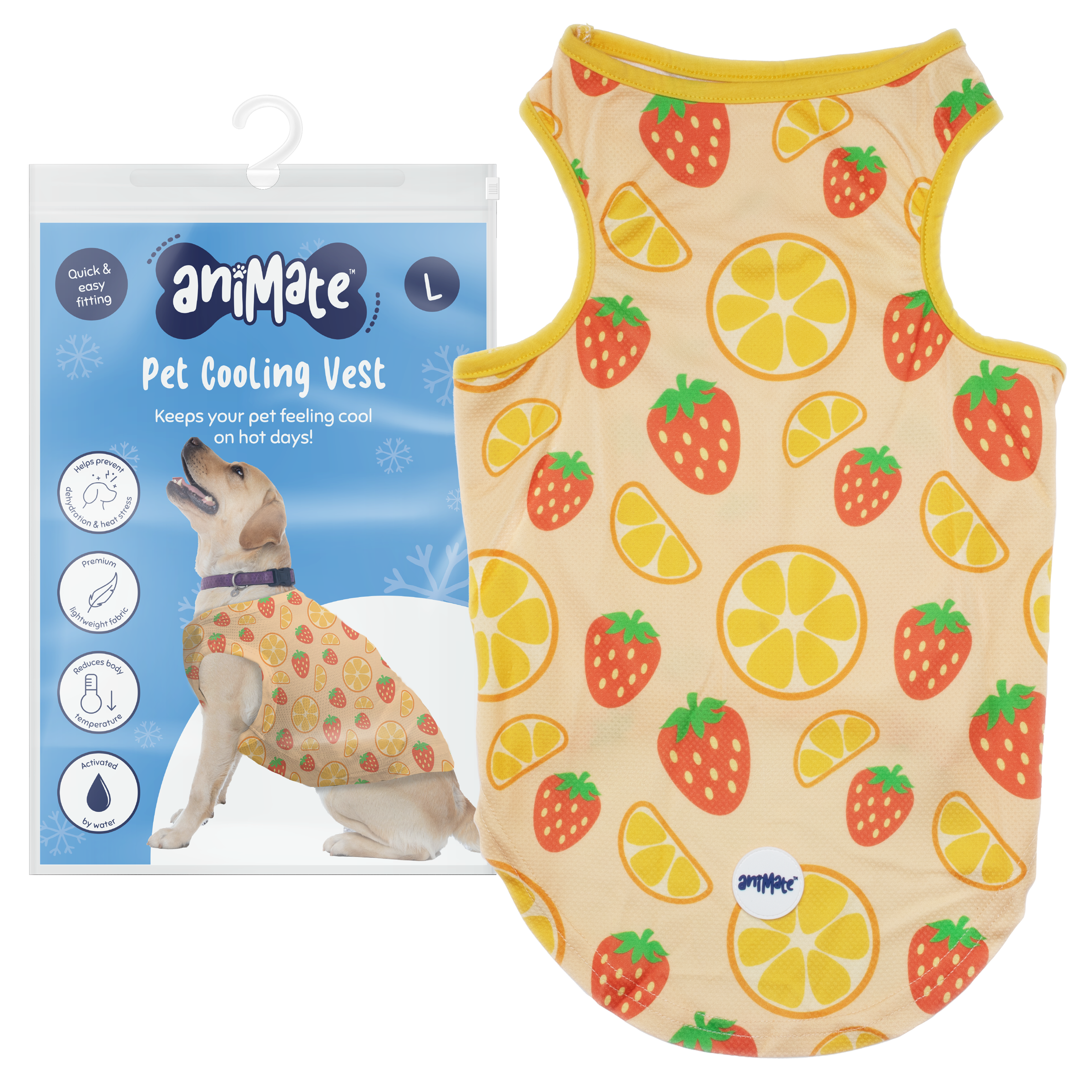 AniMate, Fruit Pattern Pet Cooling Vest - for Dogs - Image 2