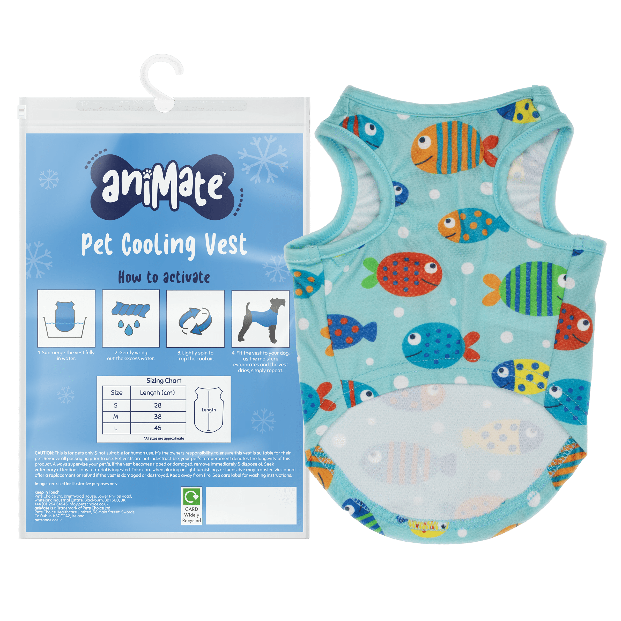 AniMate, Fish Pattern Pet Cooling Vest - for Dogs - Image 3