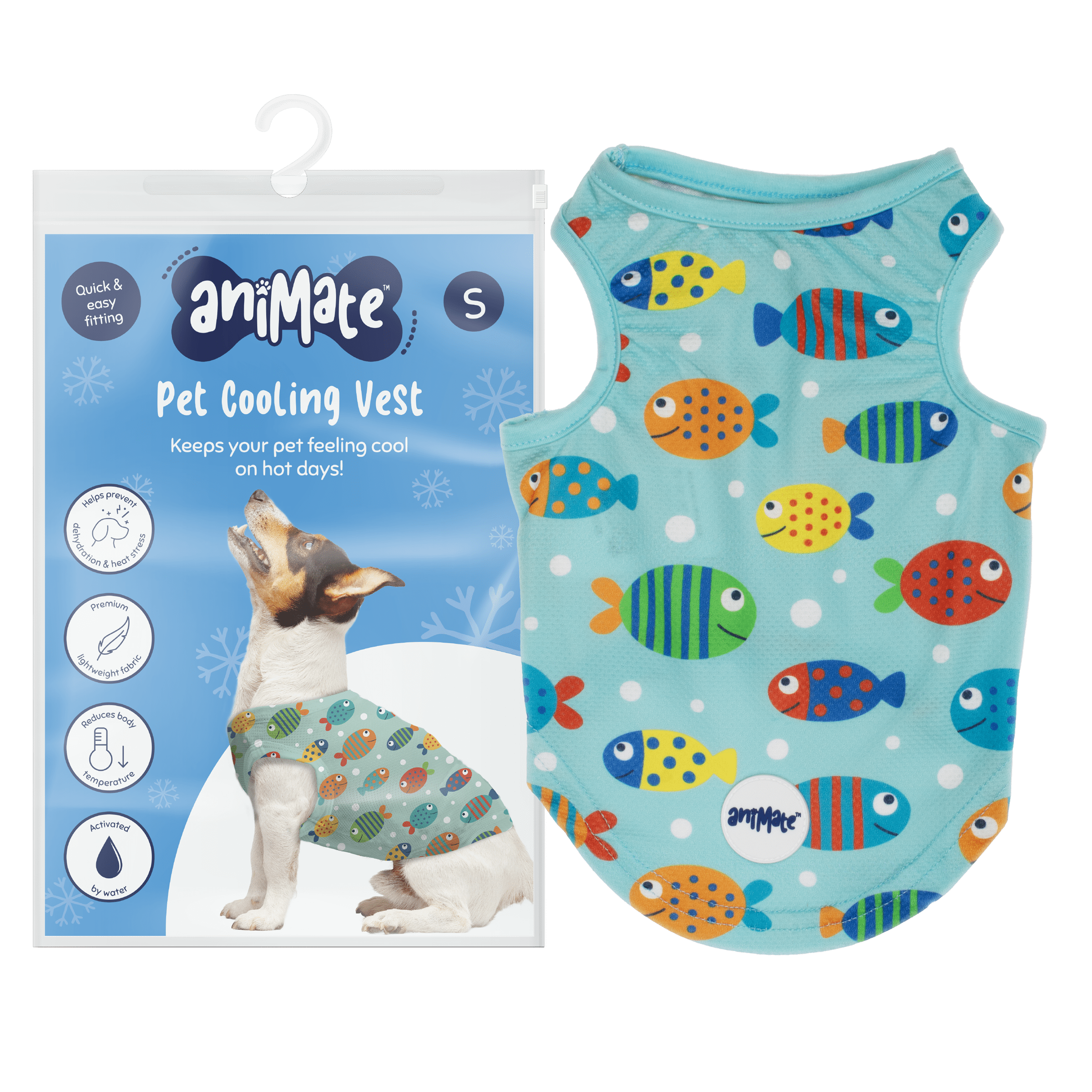 AniMate, Fish Pattern Pet Cooling Vest - for Dogs - Image 2
