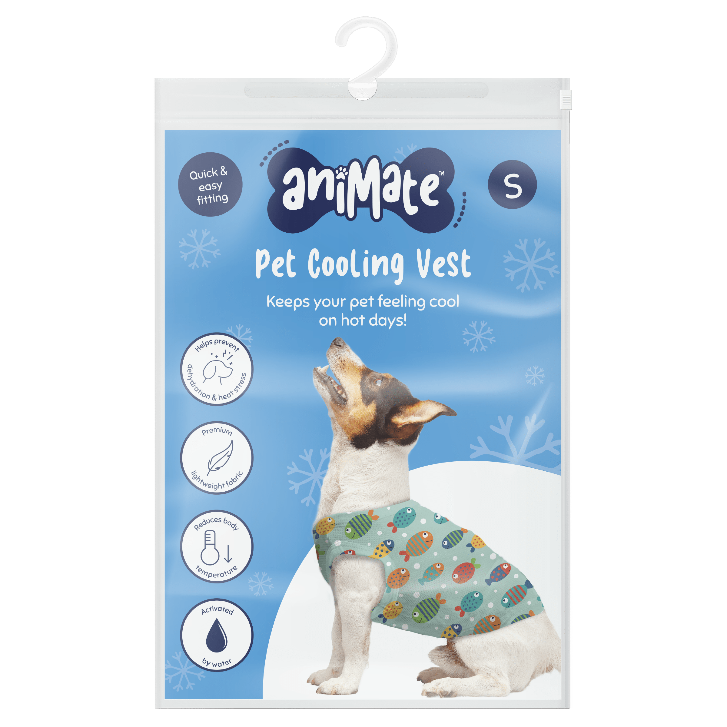 AniMate, Fish Pattern Pet Cooling Vest - for Dogs