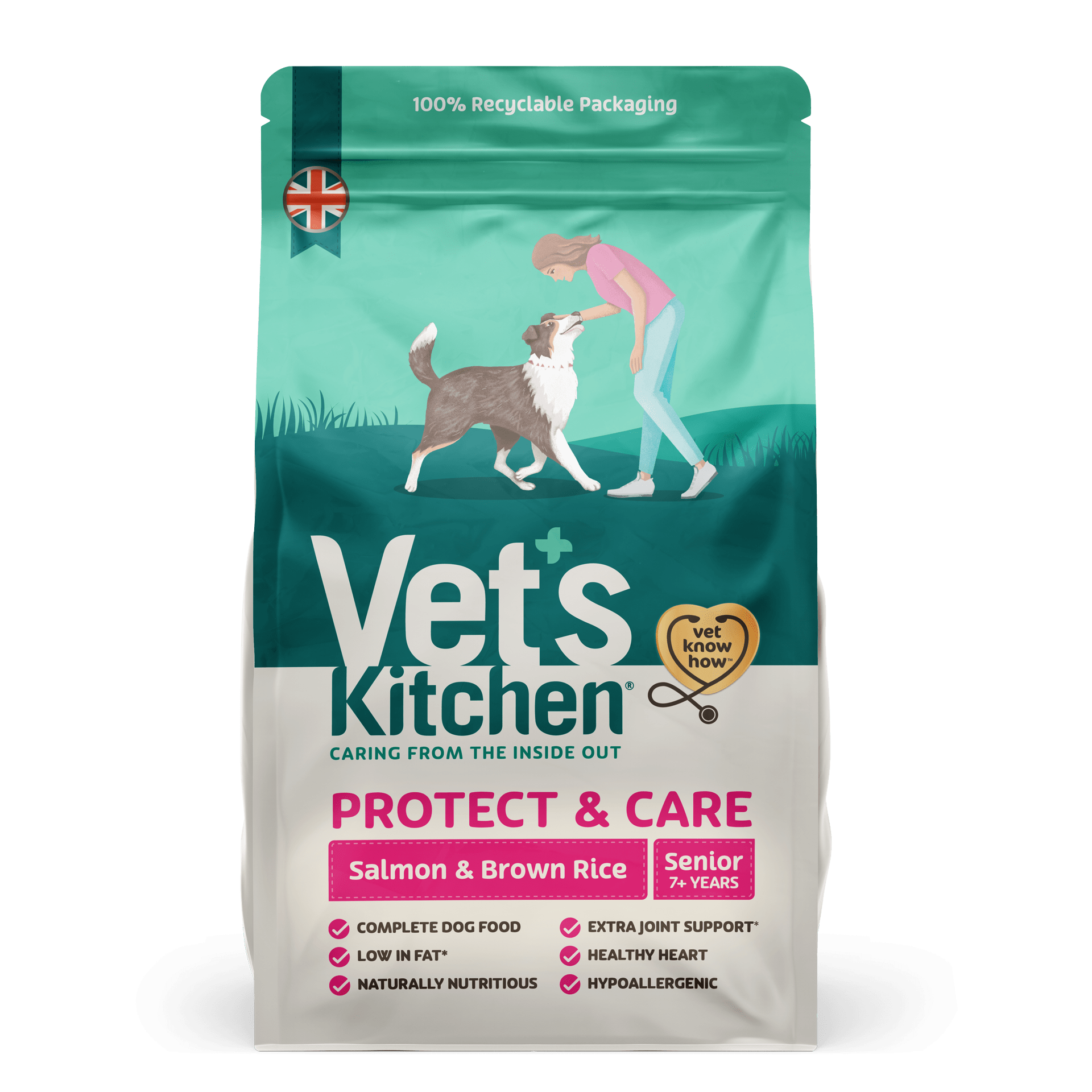 Vet's Kitchen, Senior Protect & Care Dry Dog Food Salmon & Brown Rice
