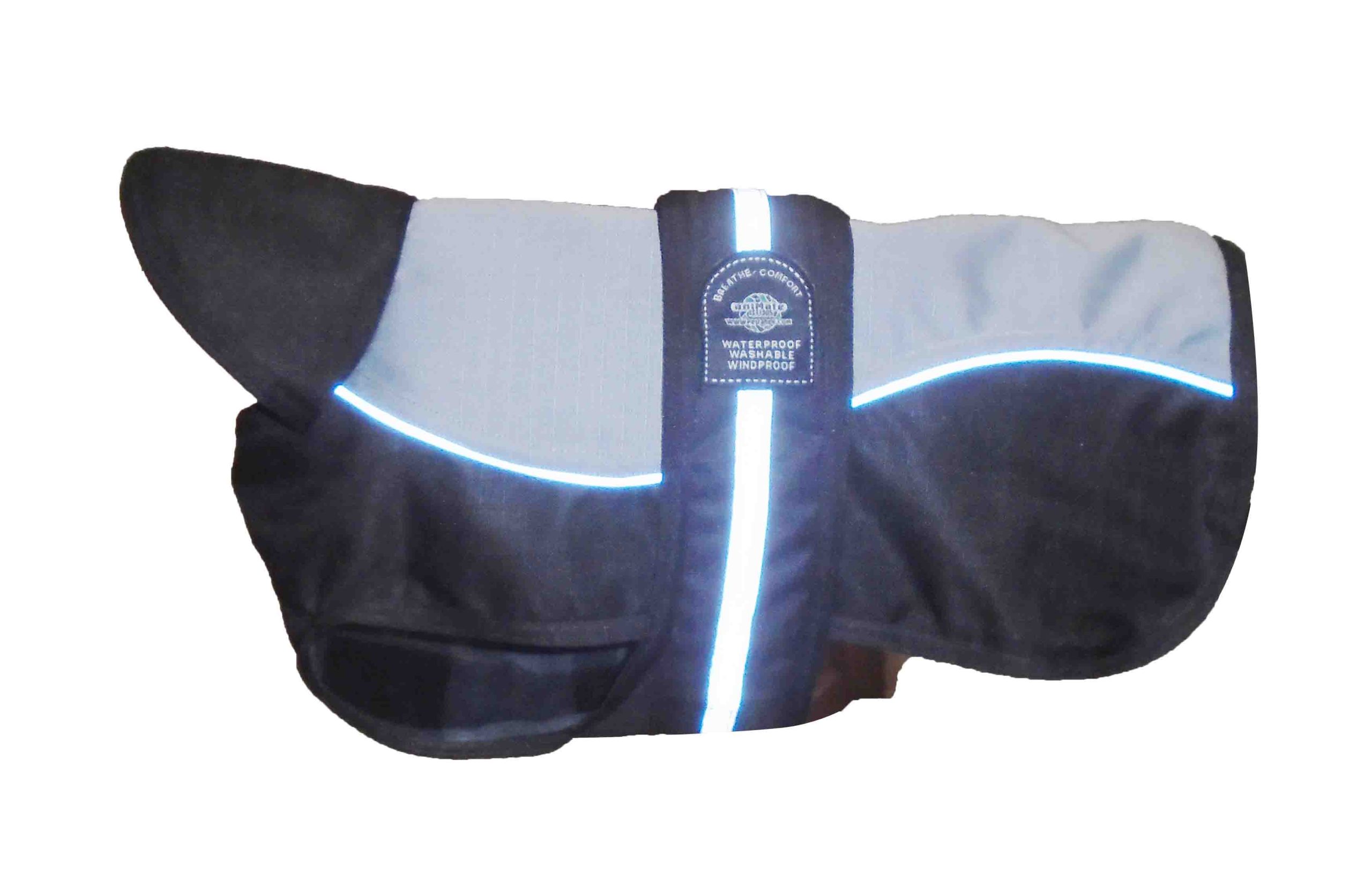 AniMate, Reflective Underbelly Coat in Grey/ Black