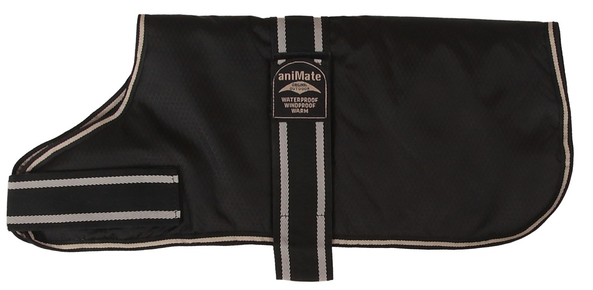 AniMate, Black Padded Waterproof Dog Coat