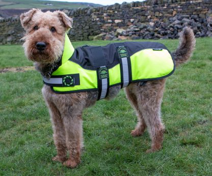 AniMate, Padded Waterproof Harness Dog Coat Black & Hi Viz - Image 2