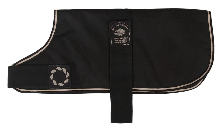 AniMate, Black Non-Padded Waterproof Dog Coat