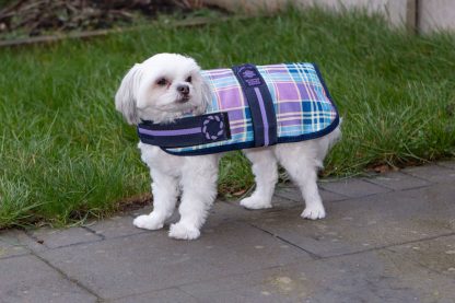 AniMate, Lilac Tartan Padded Waterproof Dog Coat - Image 2