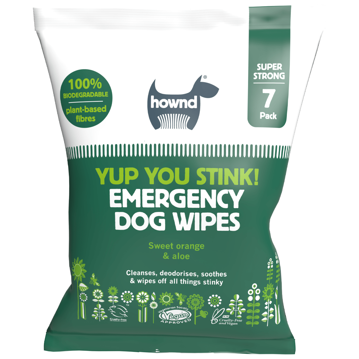 Hownd, Yup You Stink! Emergency Biodegradable Dog Wipes