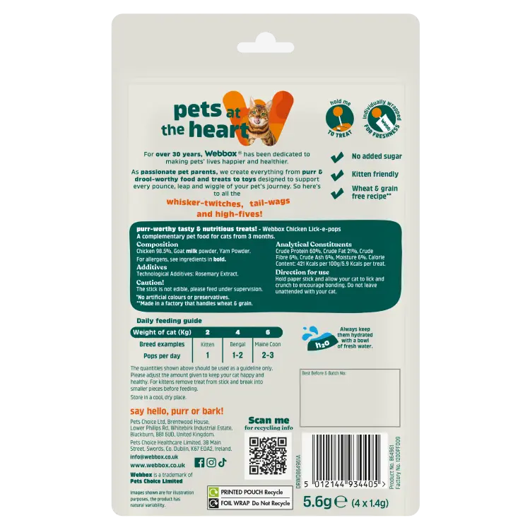 Webbox, Lick-e-Pops Chicken Cat Treats 4 Pack - Image 2