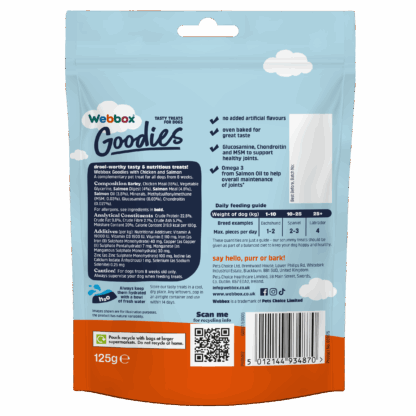 Webbox Goodies Chicken & Salmon Baked Dog Treats 125g - Image 2