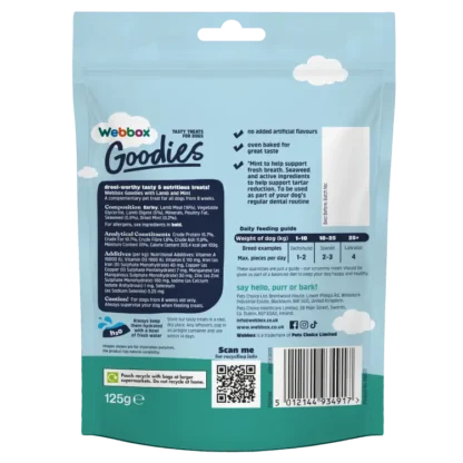 Webbox Goodies Lamb & Mint Baked Dog Treats 125g - Image 2