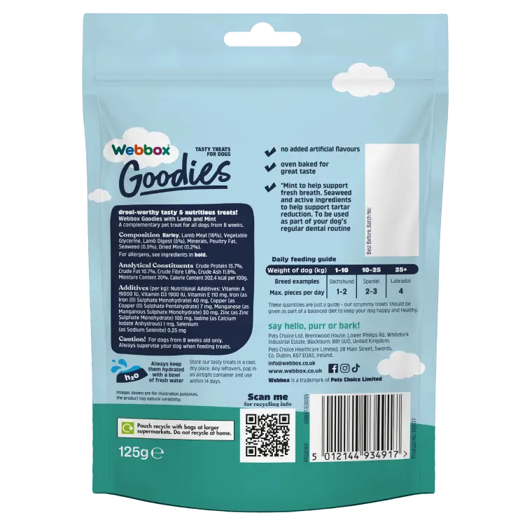 Webbox Goodies Lamb & Mint Baked Dog Treats 125g - Image 2