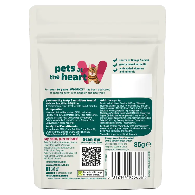 Webbox, Snackibles BBQ Bites Cat Treats 85g - Image 2