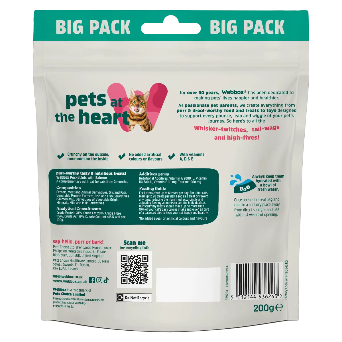 Webbox, Salmon Pocketfuls 200g Cat Treats - Image 2