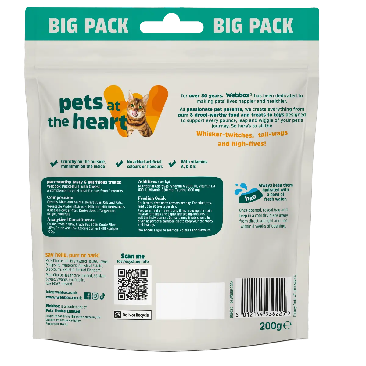 Webbox, Cheese Pocketfuls 200g Cat Treats - Image 2
